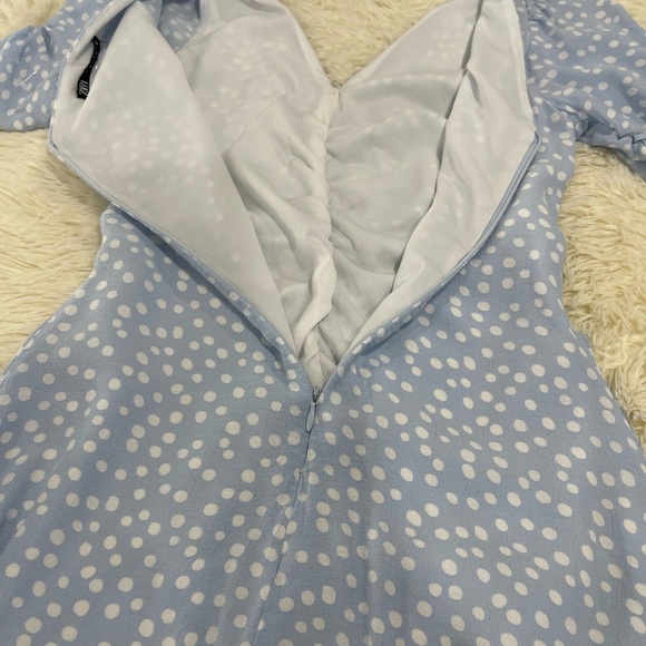 Zara Sky Blue Polka Dot Mini Dress - Picture 4 of 7